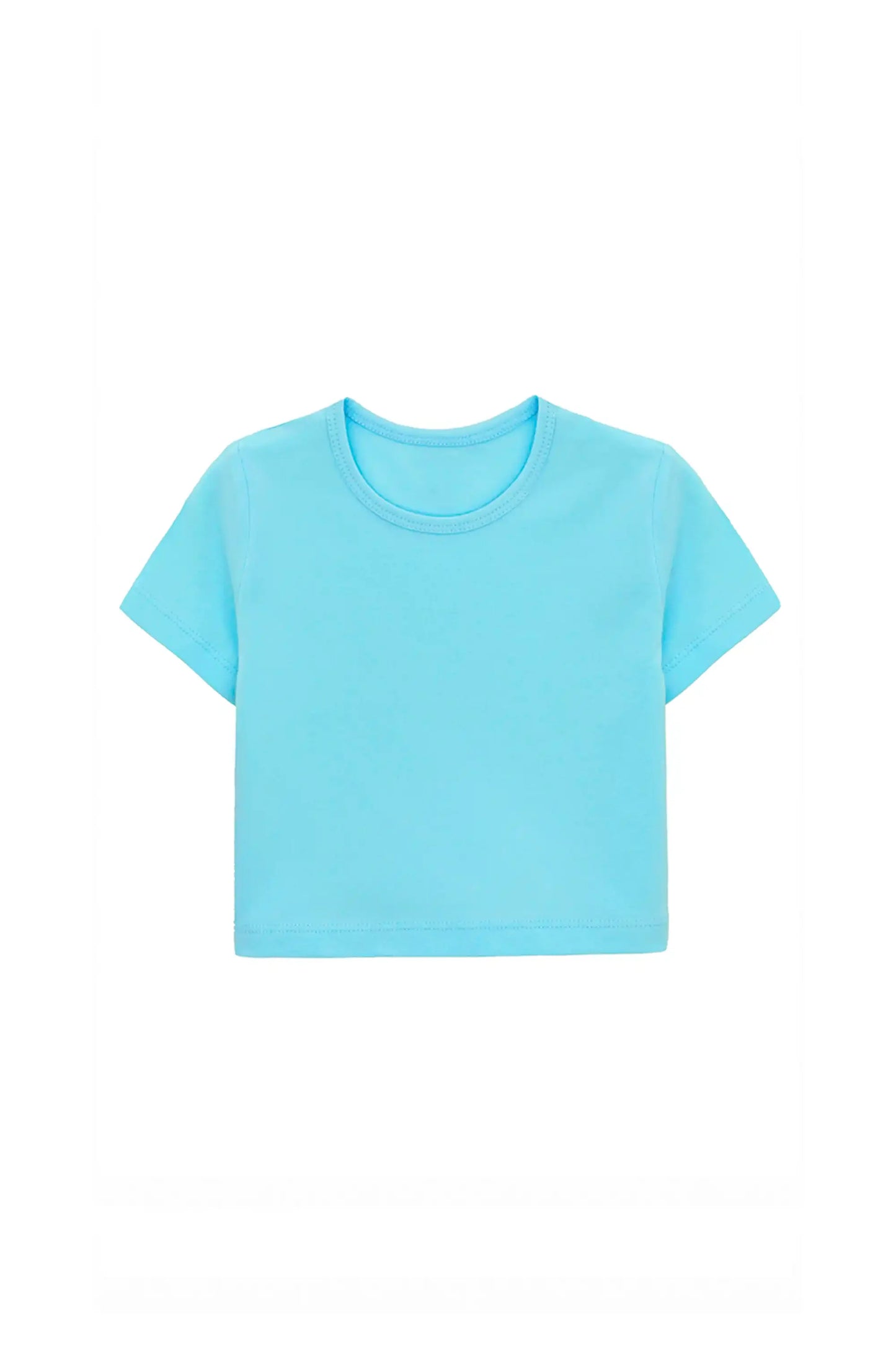 Girls Short Sleeve Crewneck Crop Top Tee