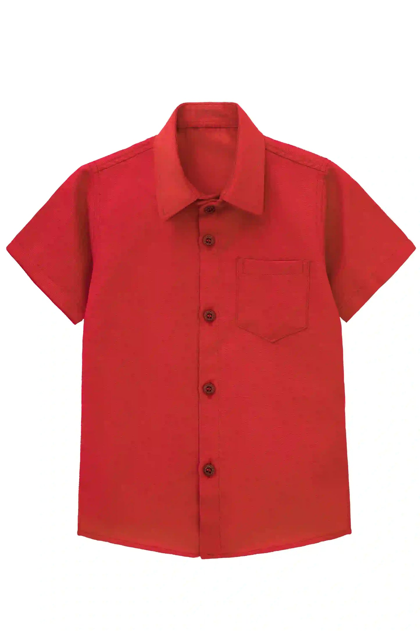 Boys' Button Down Shirt Solid Short Sleeve Classic Solid Oxford Dress Shirt