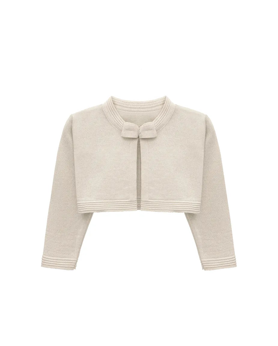 Baby Girls' Long Sleeve Bowknot Closure Bolero Cardigan