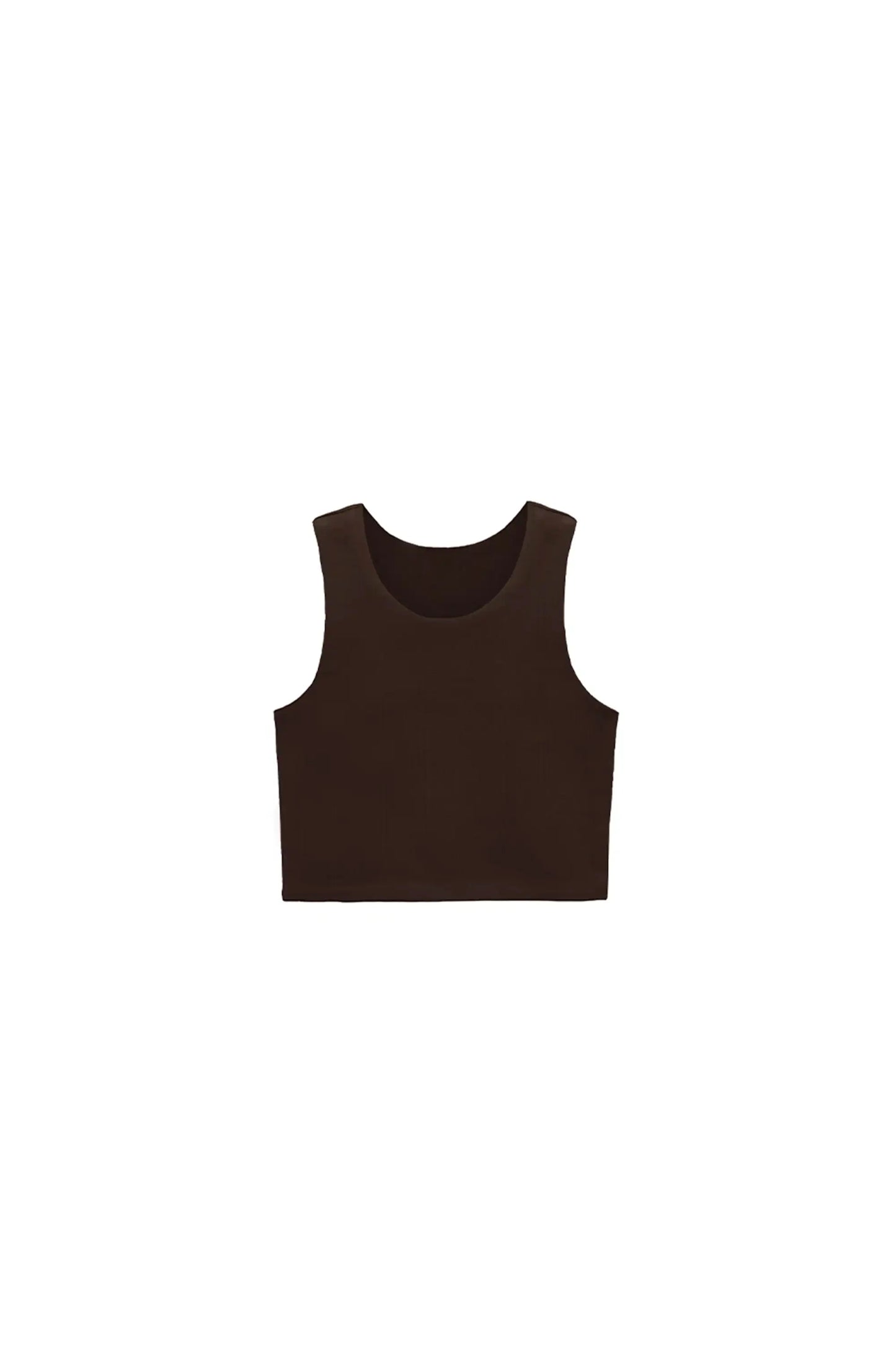 Girls' Double Lined Sleeveless Basic Crop Tank Top