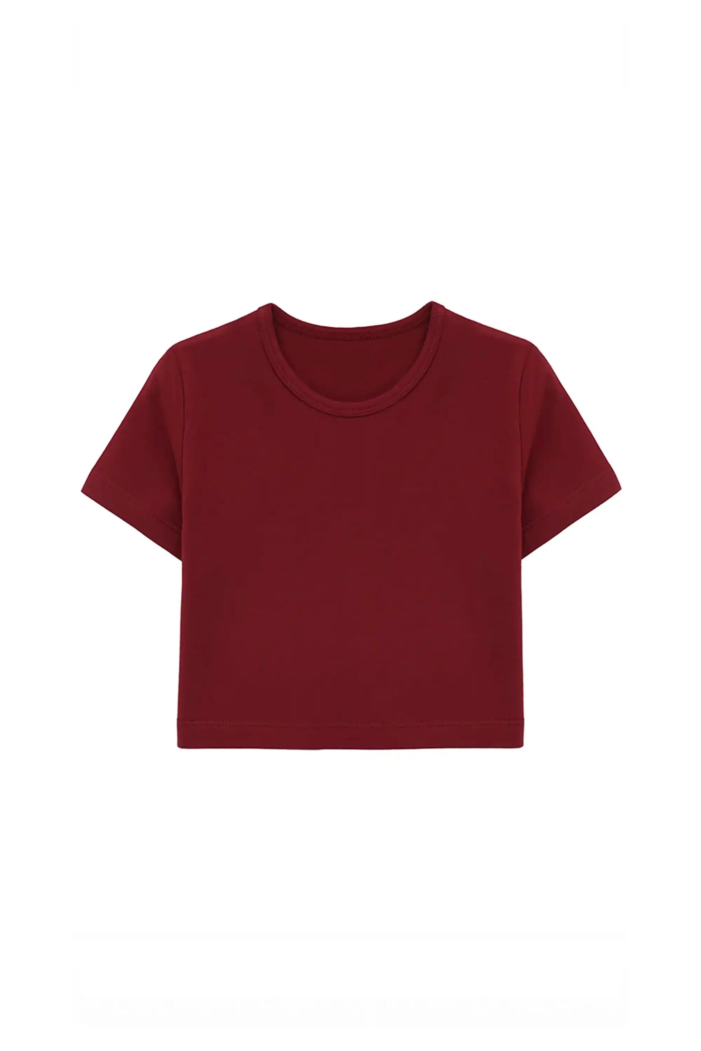 Girls Short Sleeve Crewneck Crop Top Tee