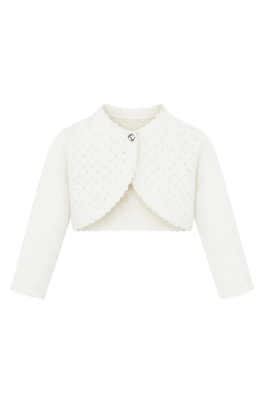 Baby Girls' Long Sleeve Knit One Button Closure Bolero Shrug
