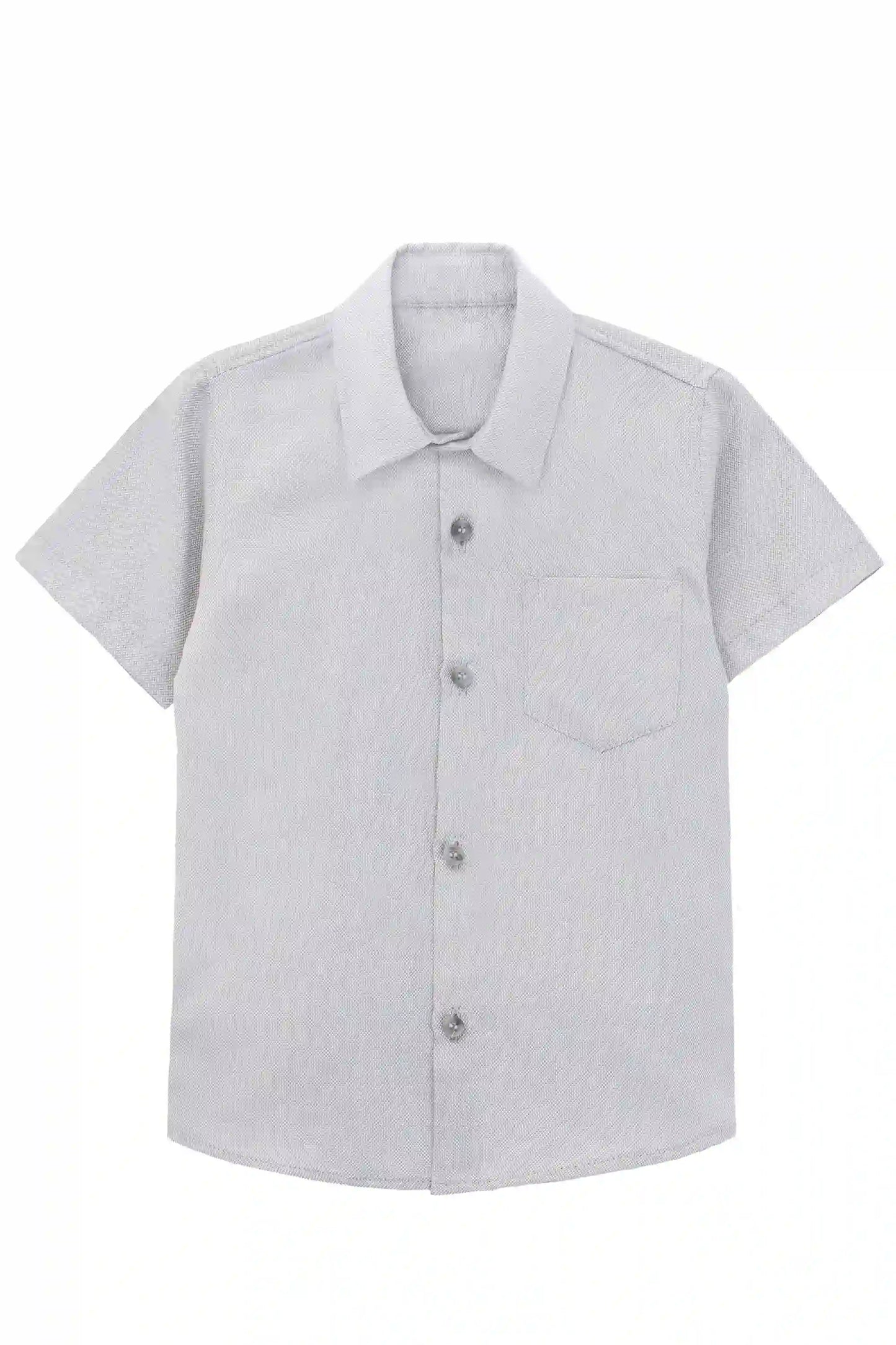 Boys' Button Down Shirt Solid Short Sleeve Classic Solid Oxford Dress Shirt