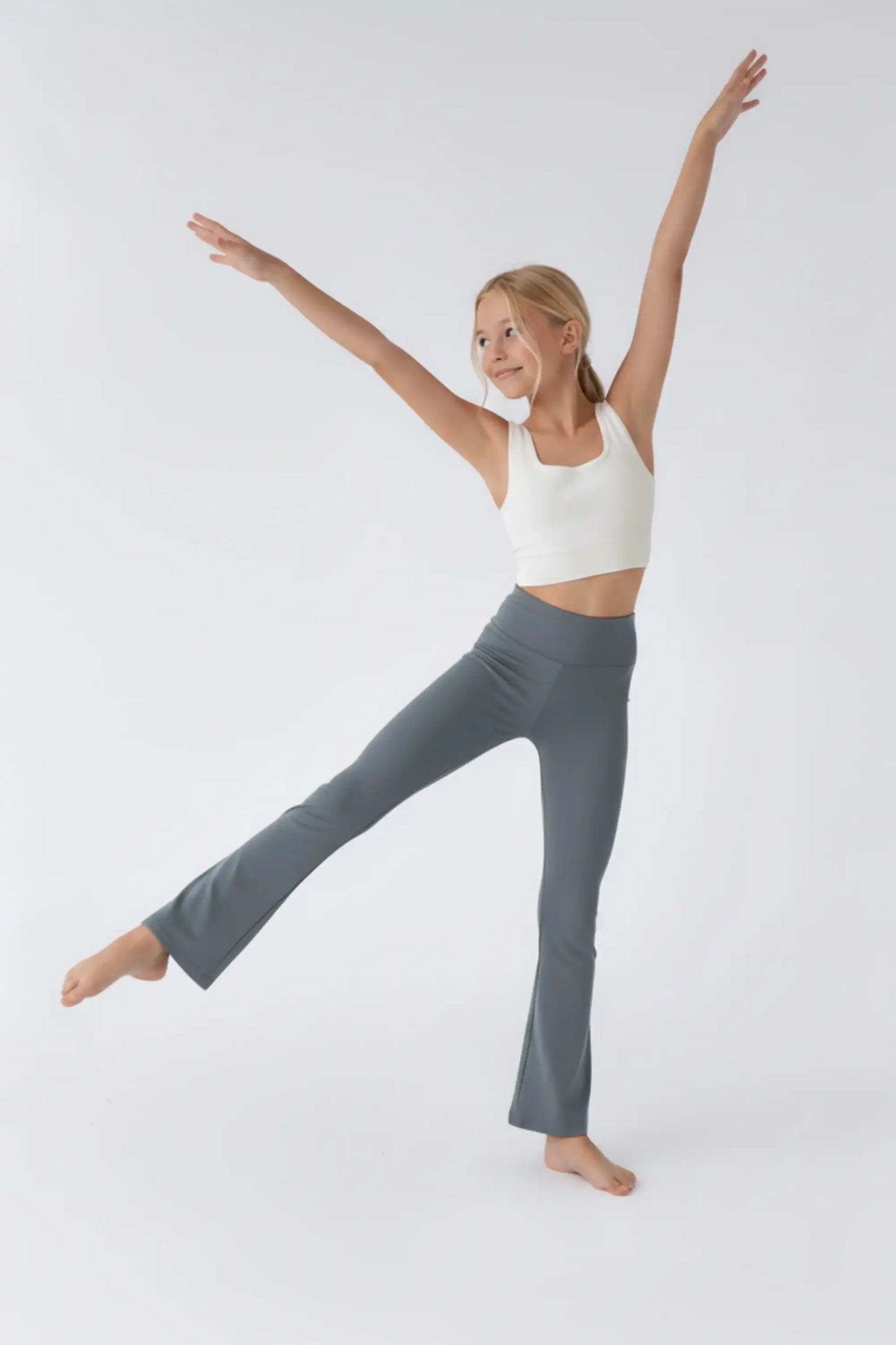 Girls Flare Leggings Dance Bottoms High Waisted Bootcut Yoga Pants