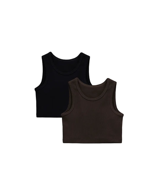 Girls 2-Pack Basic Cropped Tank Top