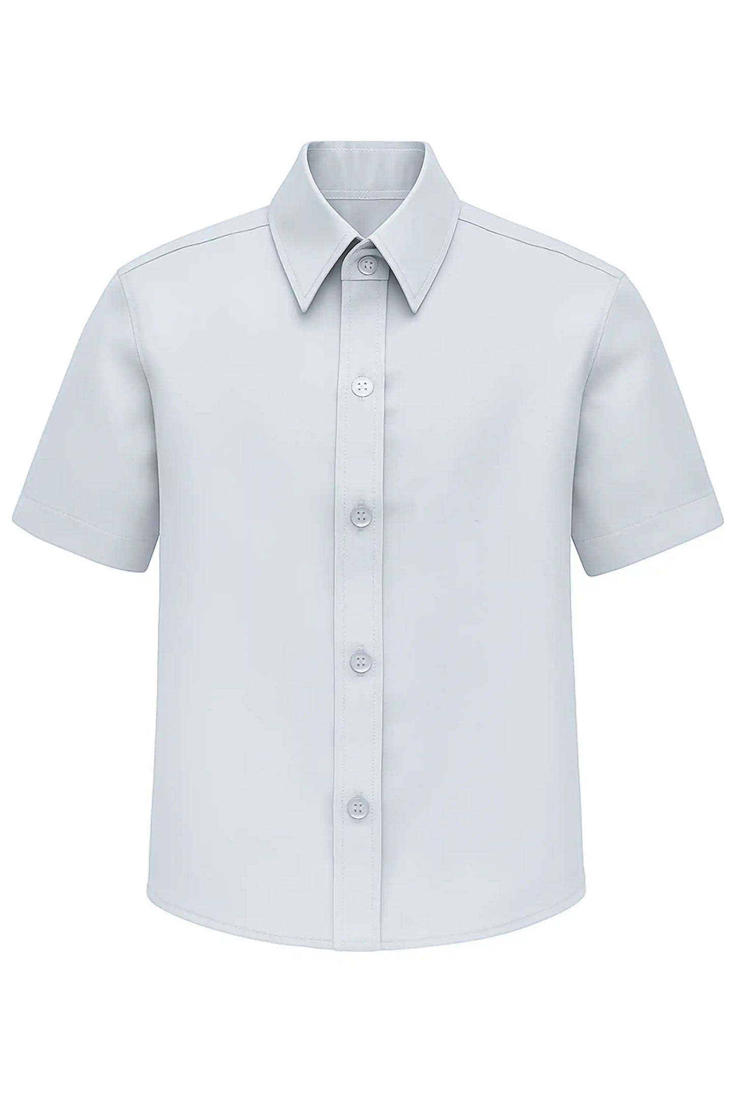 Boys Classic Short Sleeve Button Down Casual Solid Dress Shirt