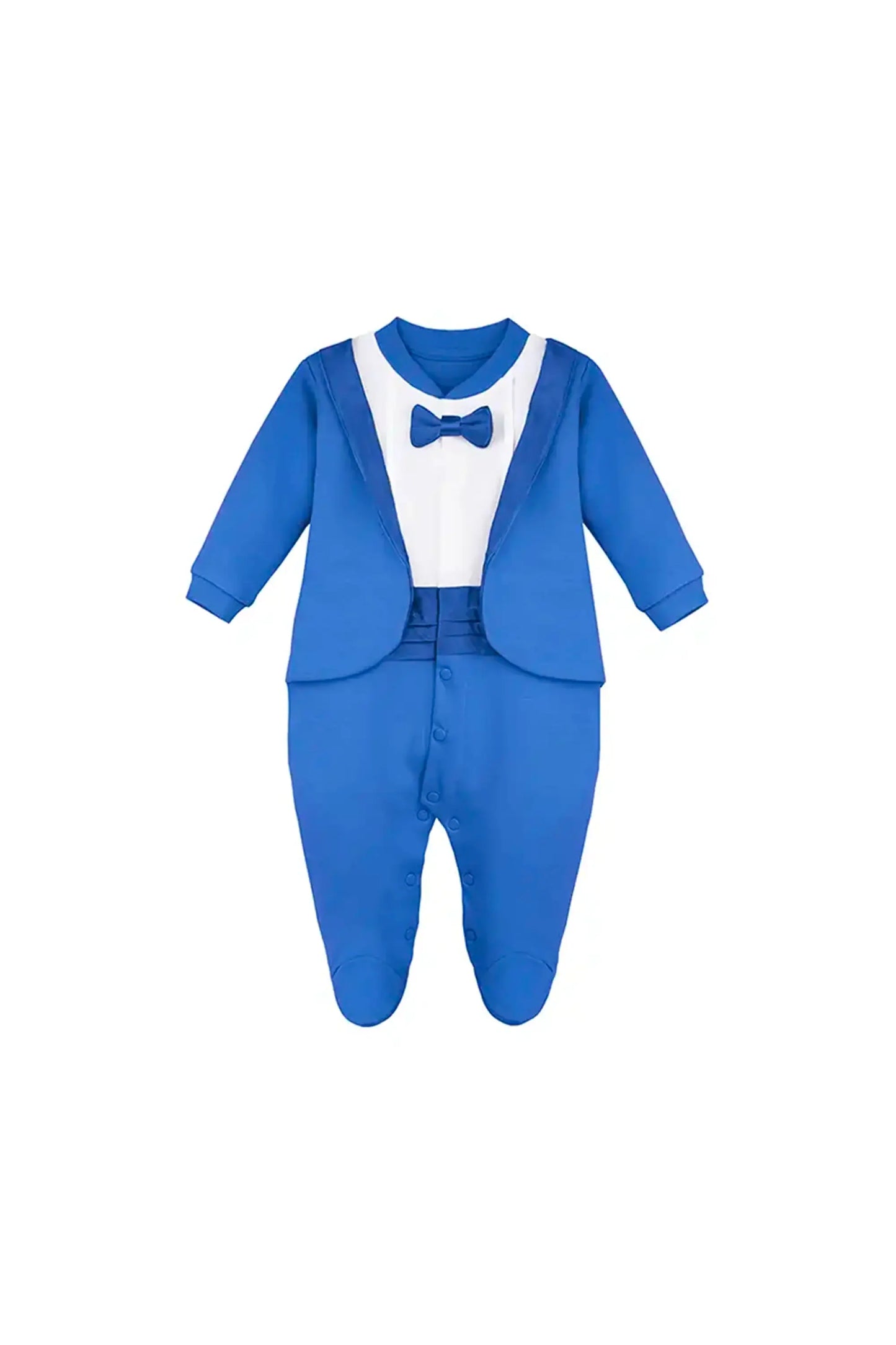 Baby Boy Footie Tuxedo Outfit with Bow Tie for Christmas Holidays - The Perfect Gentleman Look