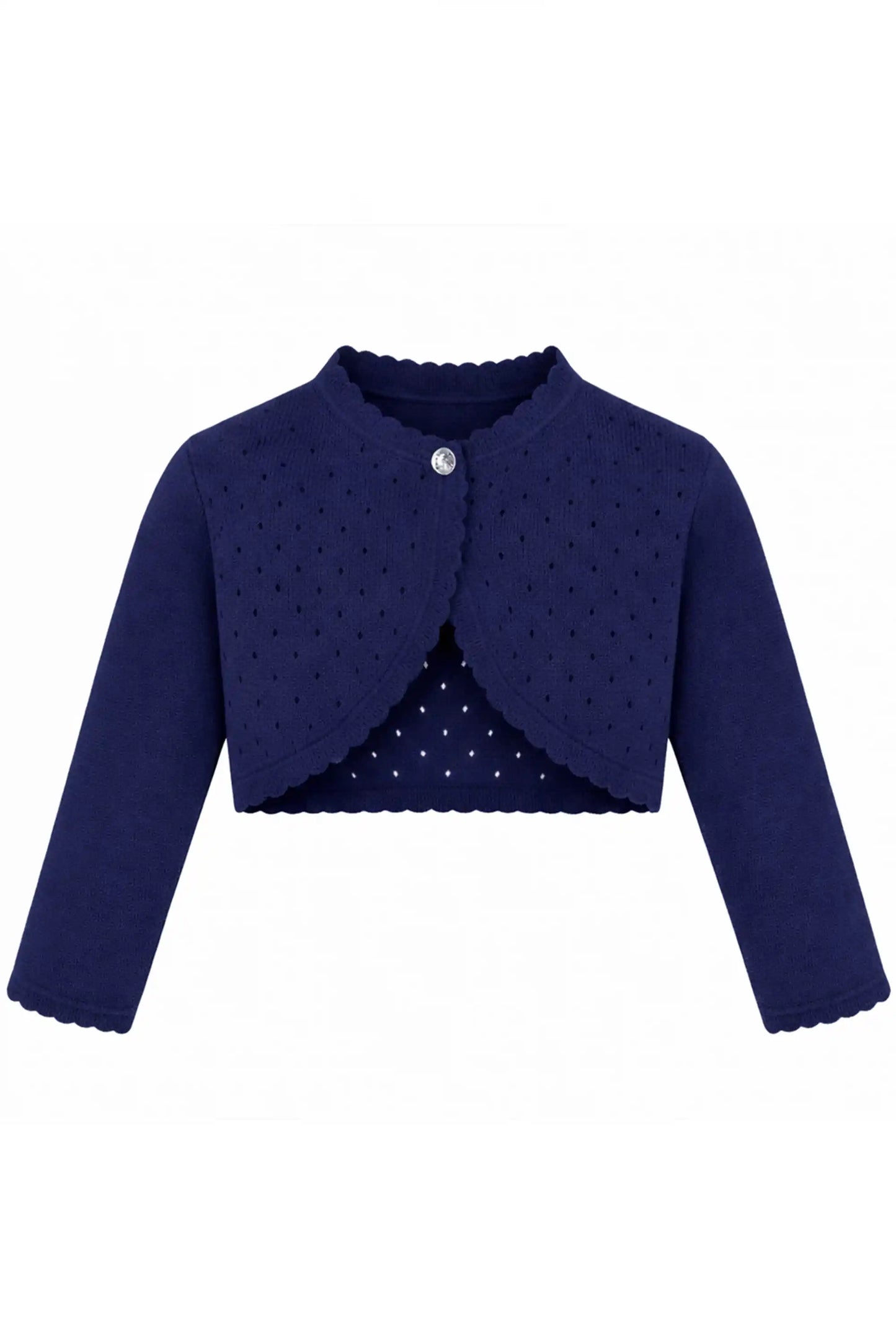 Baby Girls' Long Sleeve Knit One Button Closure Bolero Shrug