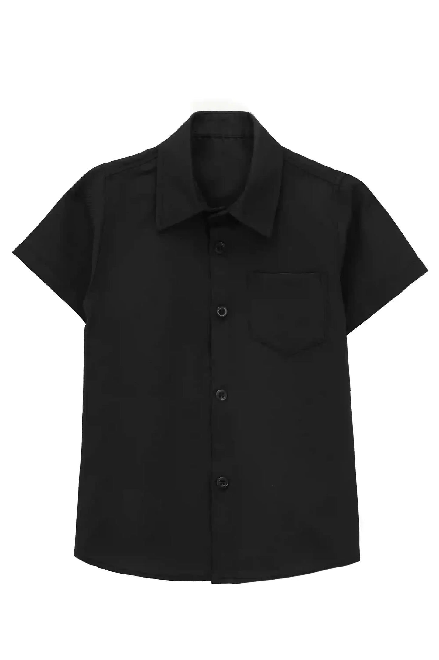 Boys' Button Down Shirt Solid Short Sleeve Classic Solid Oxford Dress Shirt