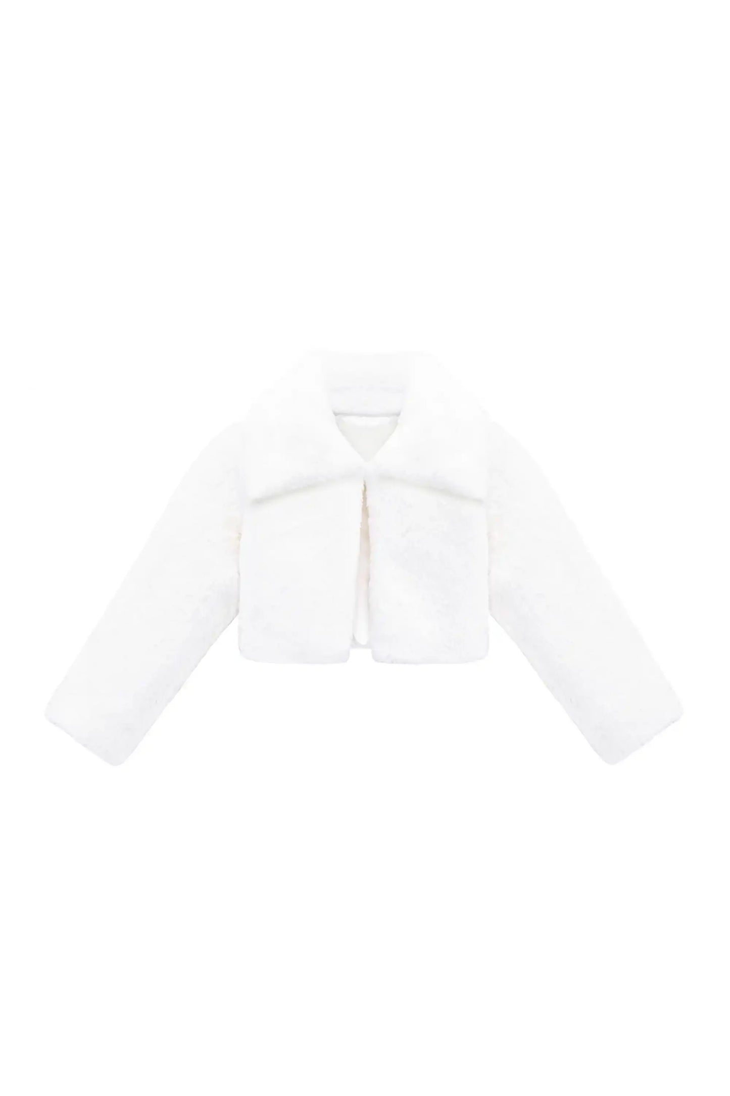Girls Faux Fur Shrug Jacket Tied Ribbon Cozy Bolero