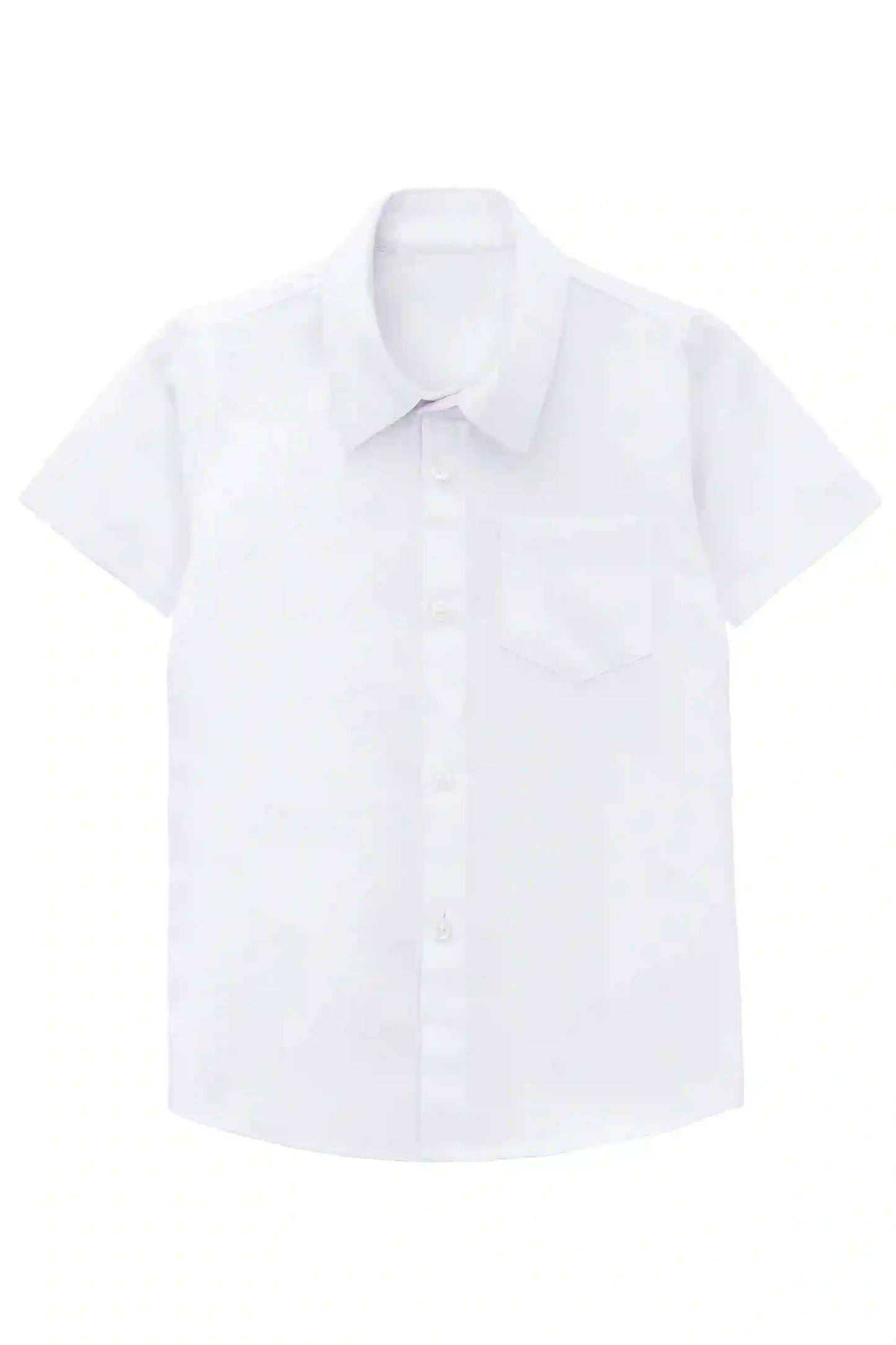 Boys' Button Down Shirt Solid Short Sleeve Classic Solid Oxford Dress Shirt