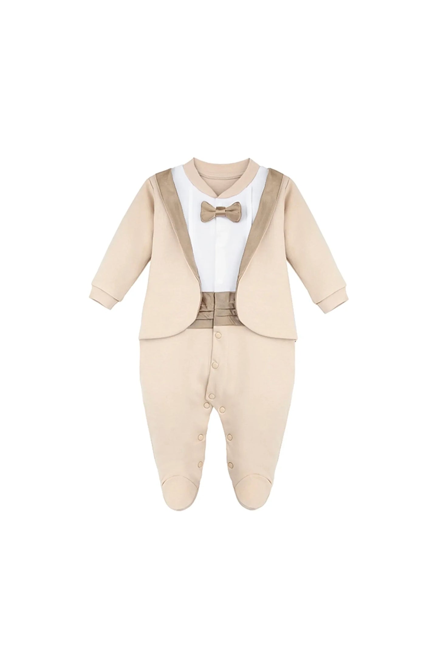 Baby Boy Footie Tuxedo Outfit with Bow Tie for Christmas Holidays - The Perfect Gentleman Look