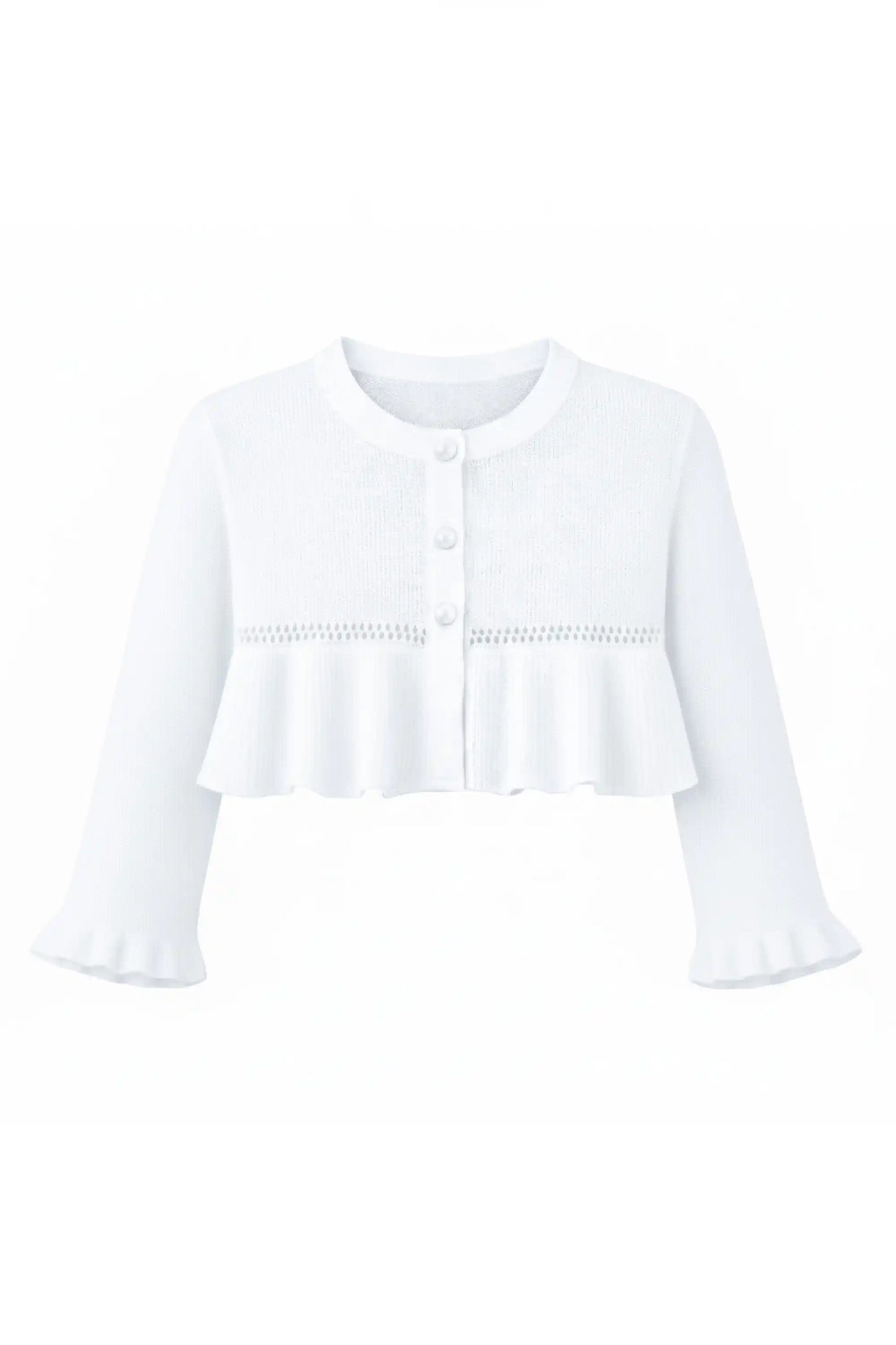 Baby Girls' Long Sleeve Knit One Button Closure Bolero Shrug