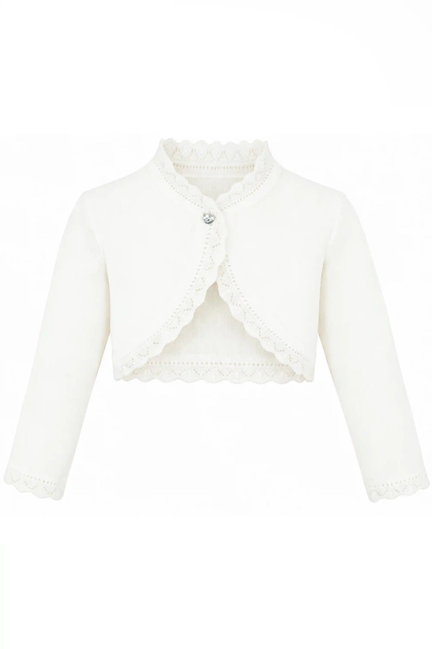 Little Girls' Knit Long Sleeve Button Closure Bolero Cardigan Shrug
