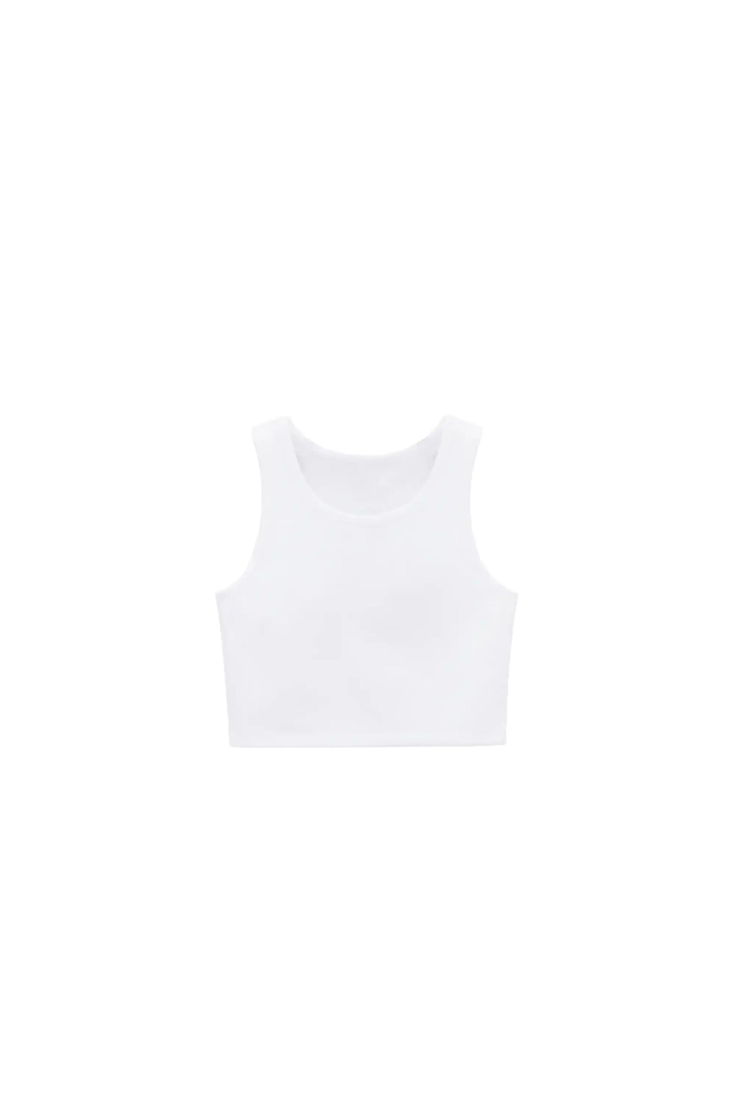 Girls' Double Lined Sleeveless Basic Crop Tank Top