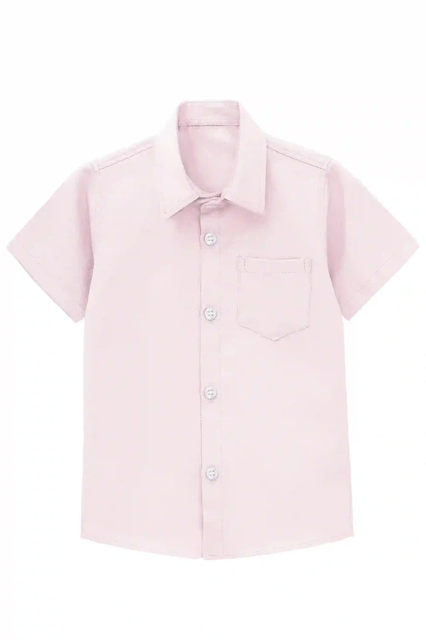 Boys' Button Down Shirt Solid Short Sleeve Classic Solid Oxford Dress Shirt