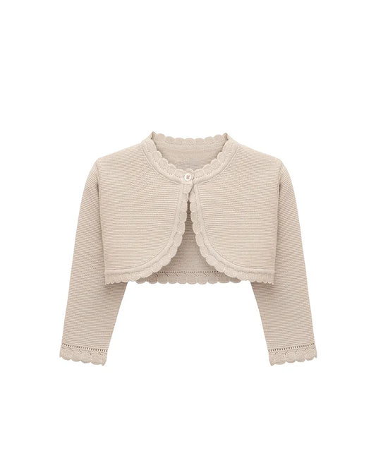 Baby Girls' Long Sleeve Knit Button Closure Bolero Shrug
