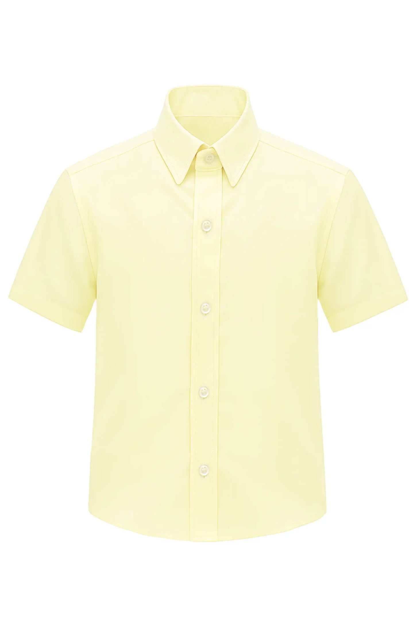 Boys Classic Short Sleeve Button Down Casual Solid Dress Shirt