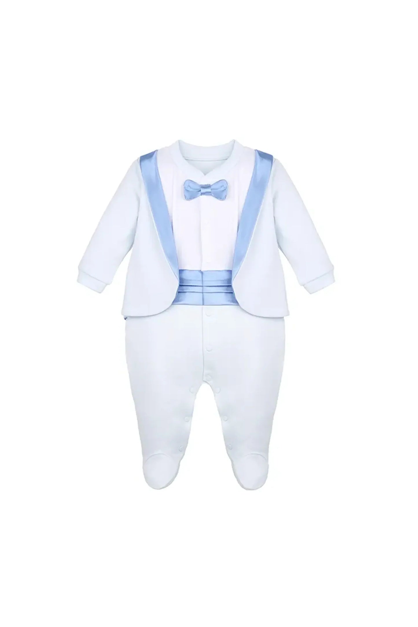 Baby Boy Footie Tuxedo Outfit with Bow Tie for Christmas Holidays - The Perfect Gentleman Look