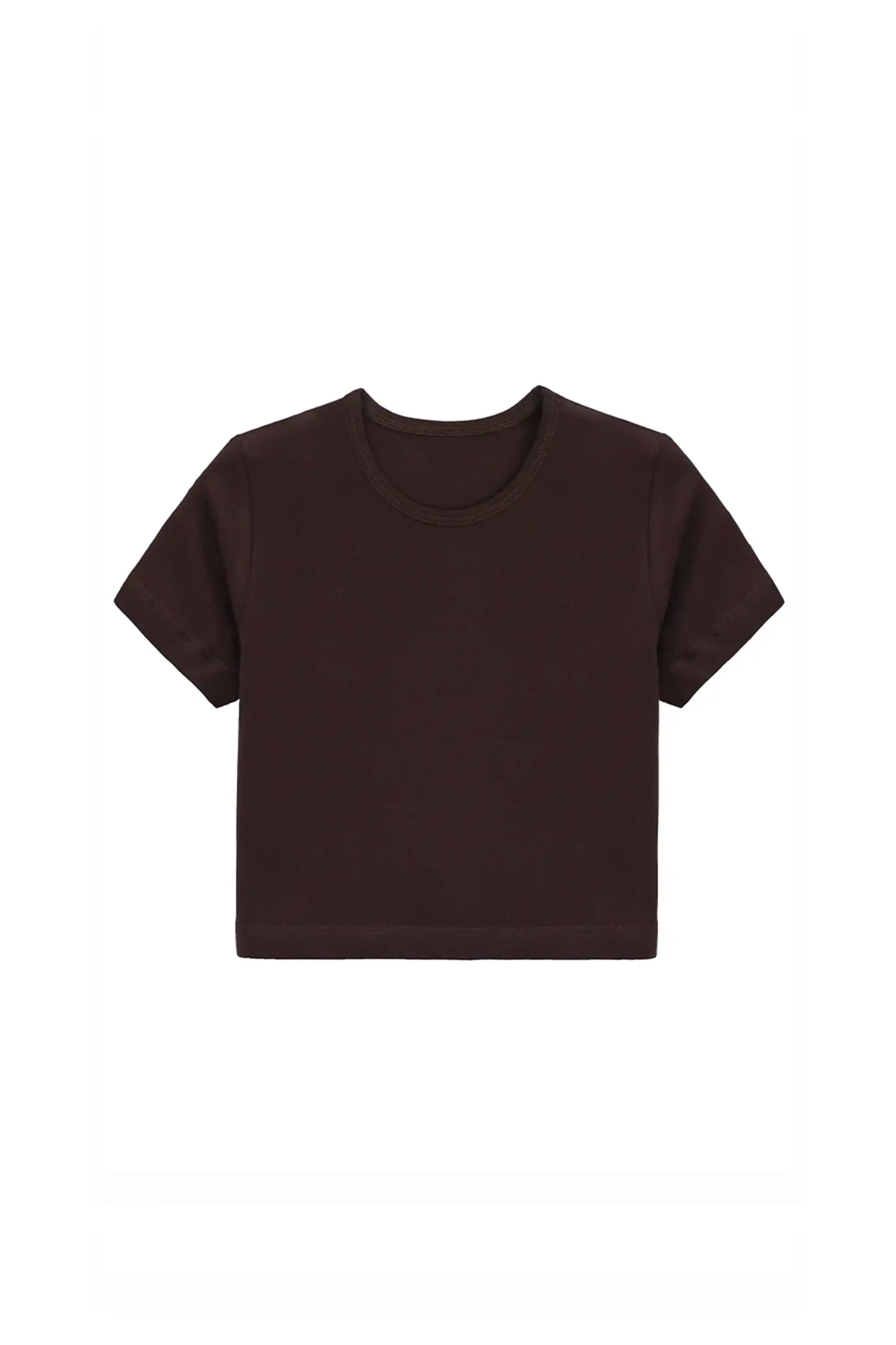 Girls Short Sleeve Crewneck Crop Top Tee