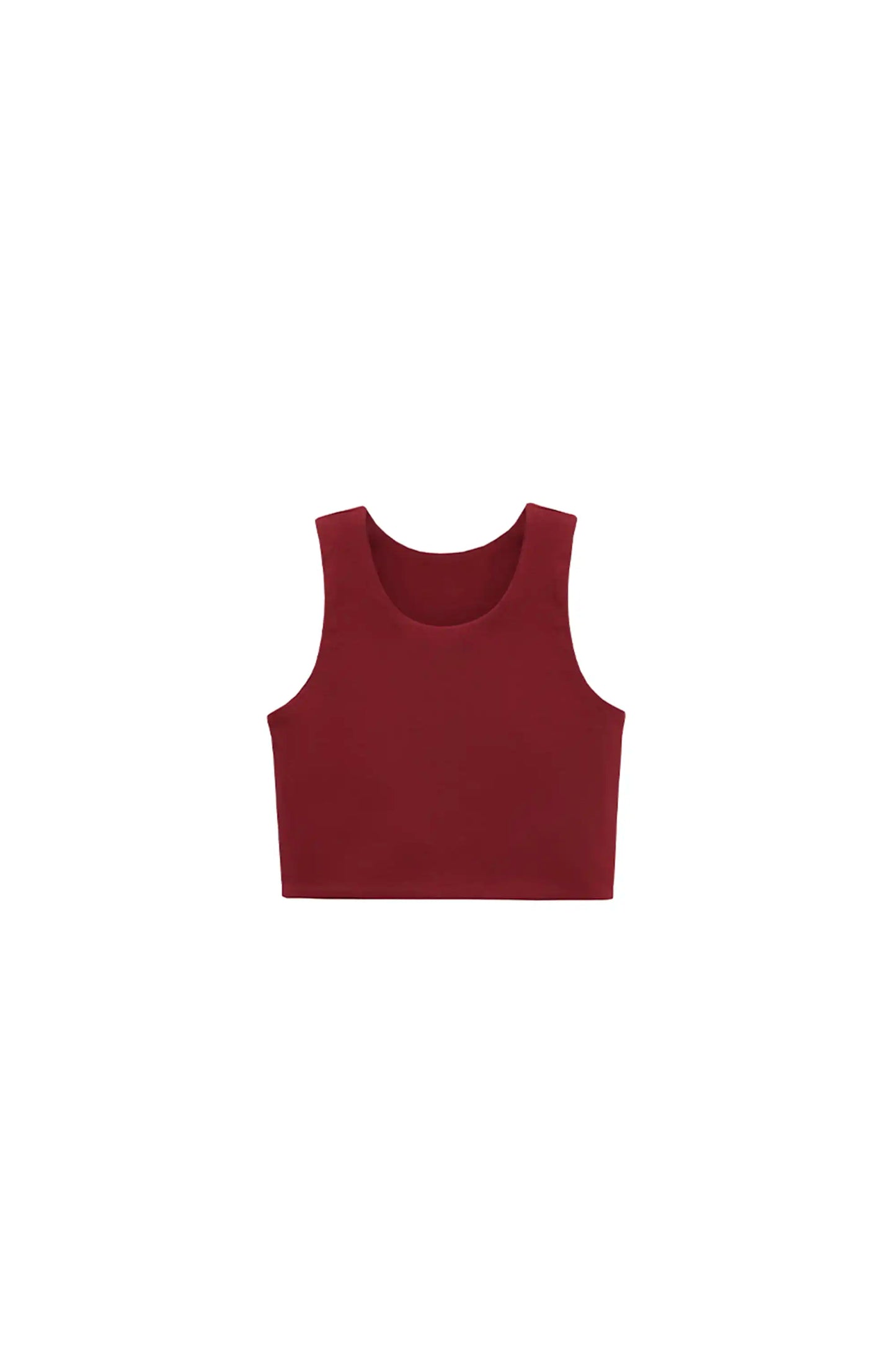 Girls' Double Lined Sleeveless Basic Crop Tank Top