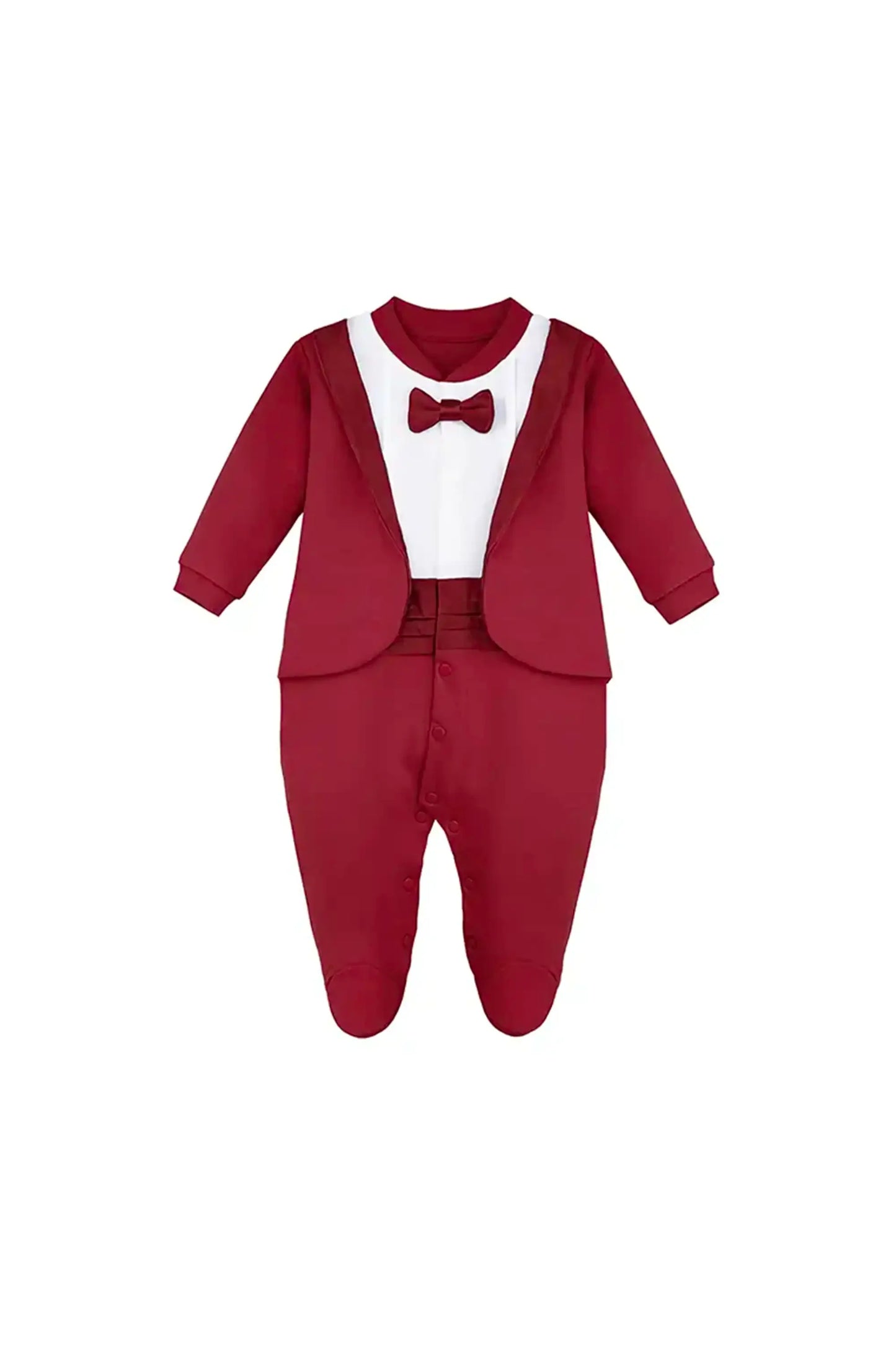Baby Boy Footie Tuxedo Outfit with Bow Tie for Christmas Holidays - The Perfect Gentleman Look