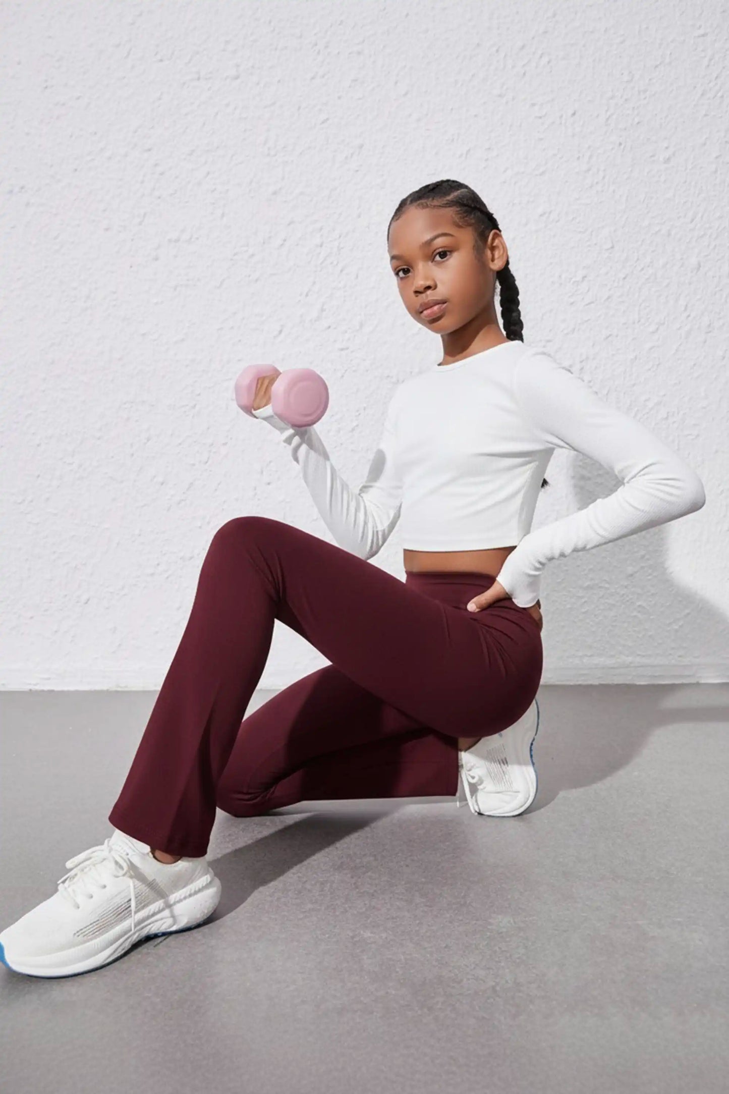 Girls Flare Leggings Dance Bottoms High Waisted Bootcut Yoga Pants