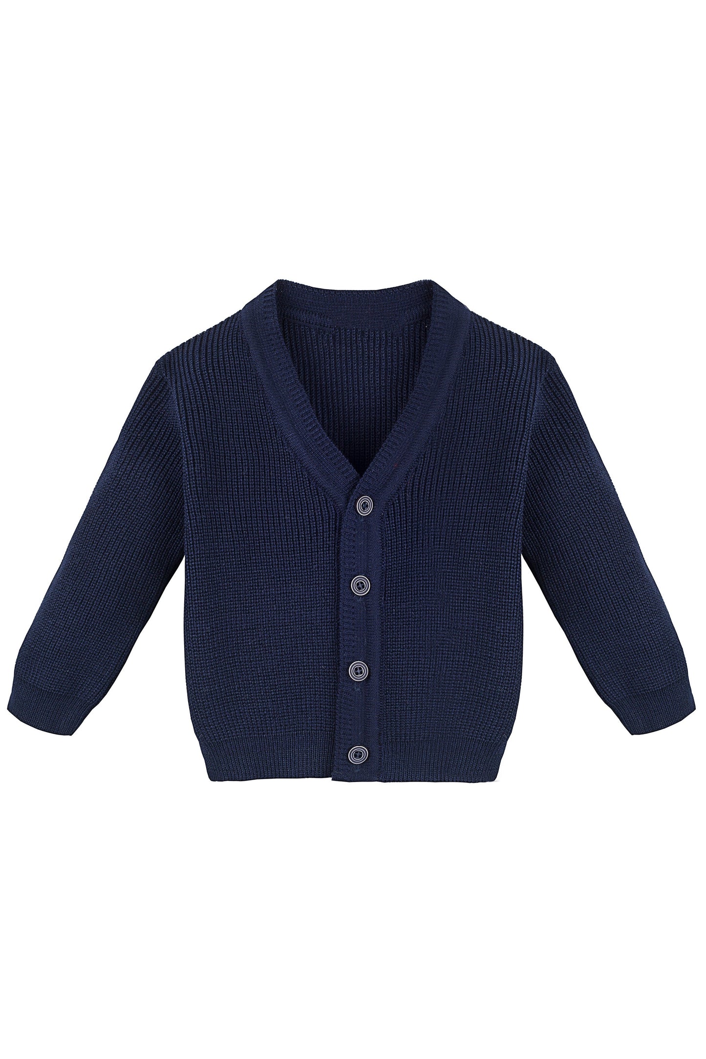 Boys' ribbed knit v-neck four buttoned cardigan; perfect for baby boy clothes & christmas gift ideas