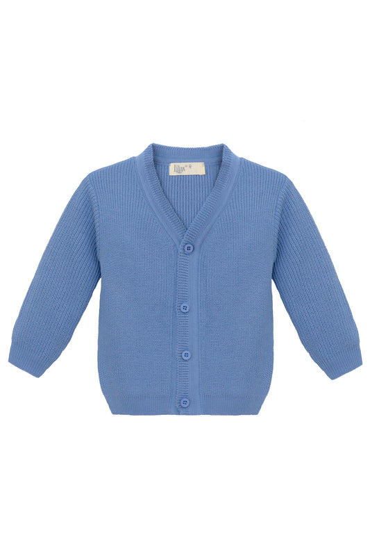 Boys' ribbed knit v-neck four buttoned cardigan; perfect for baby boy clothes & christmas gift ideas