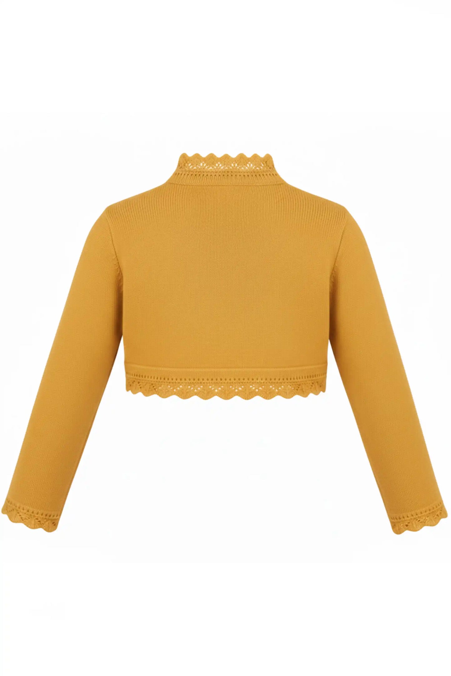 Little Girls' Knit Long Sleeve Button Closure Bolero Cardigan Shrug