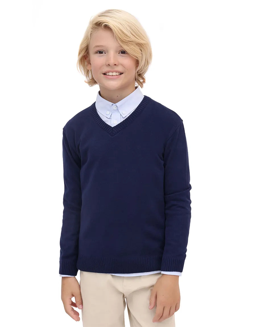 Toddler & Little Boys Classic V-Neck Knit Sweater