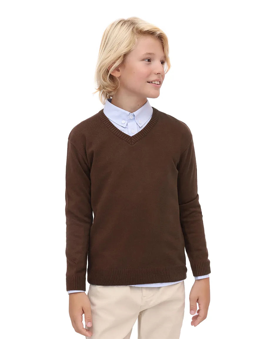 Toddler & Little Boys Classic V-Neck Knit Sweater