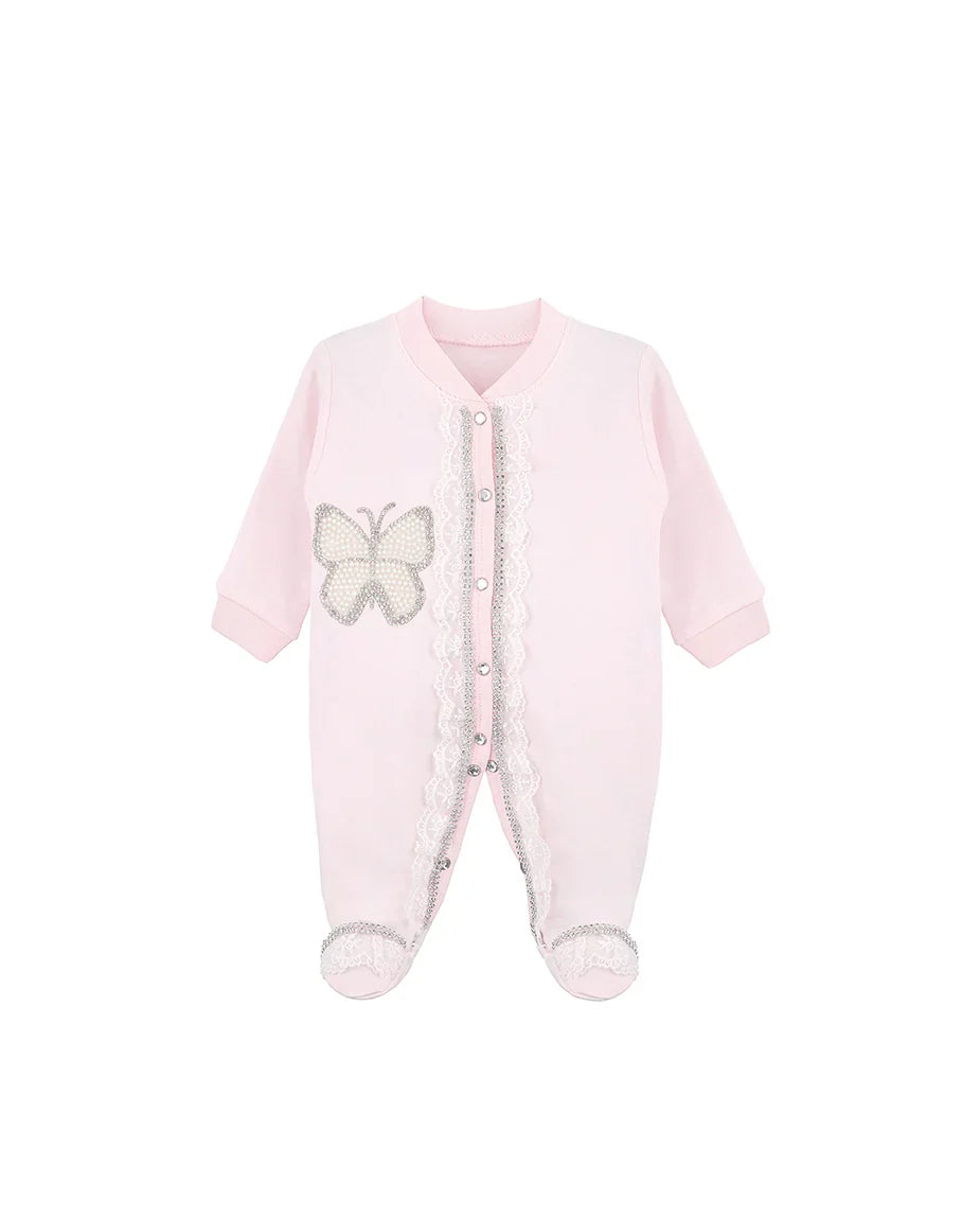 Jeweled Crown Layette Gift Set for Baby Girls: 3 Pieces