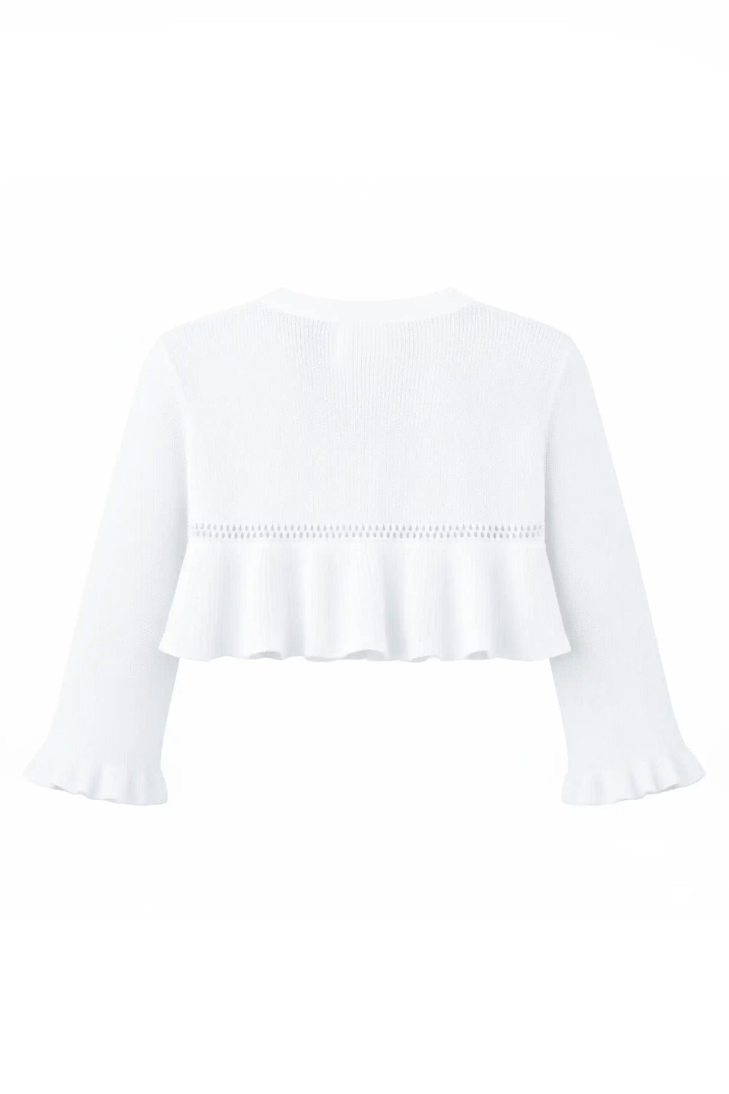 Baby Girls' Long Sleeve Knit One Button Closure Bolero Shrug