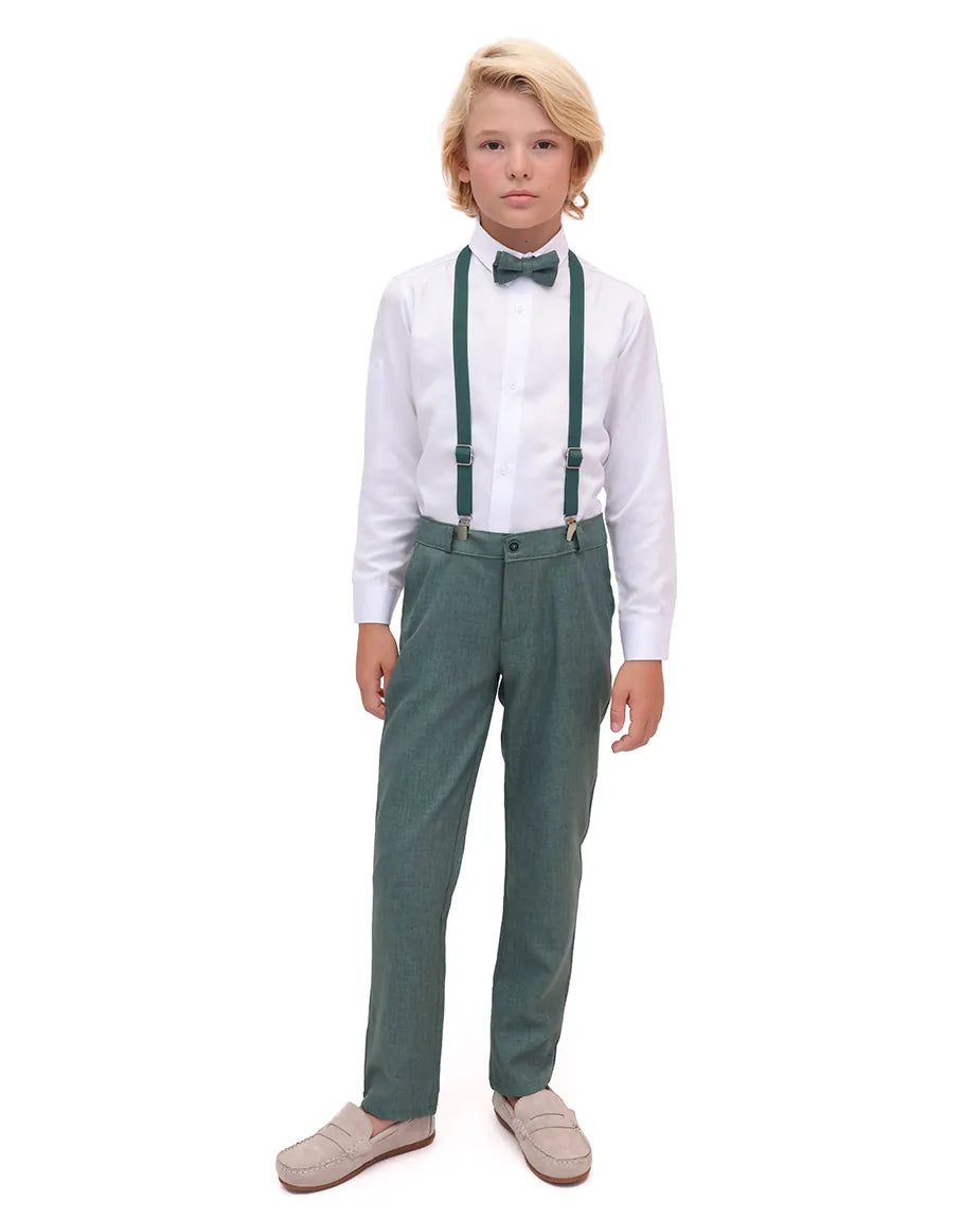 Boys Formal Slim Fit 4 Piece Pant Set