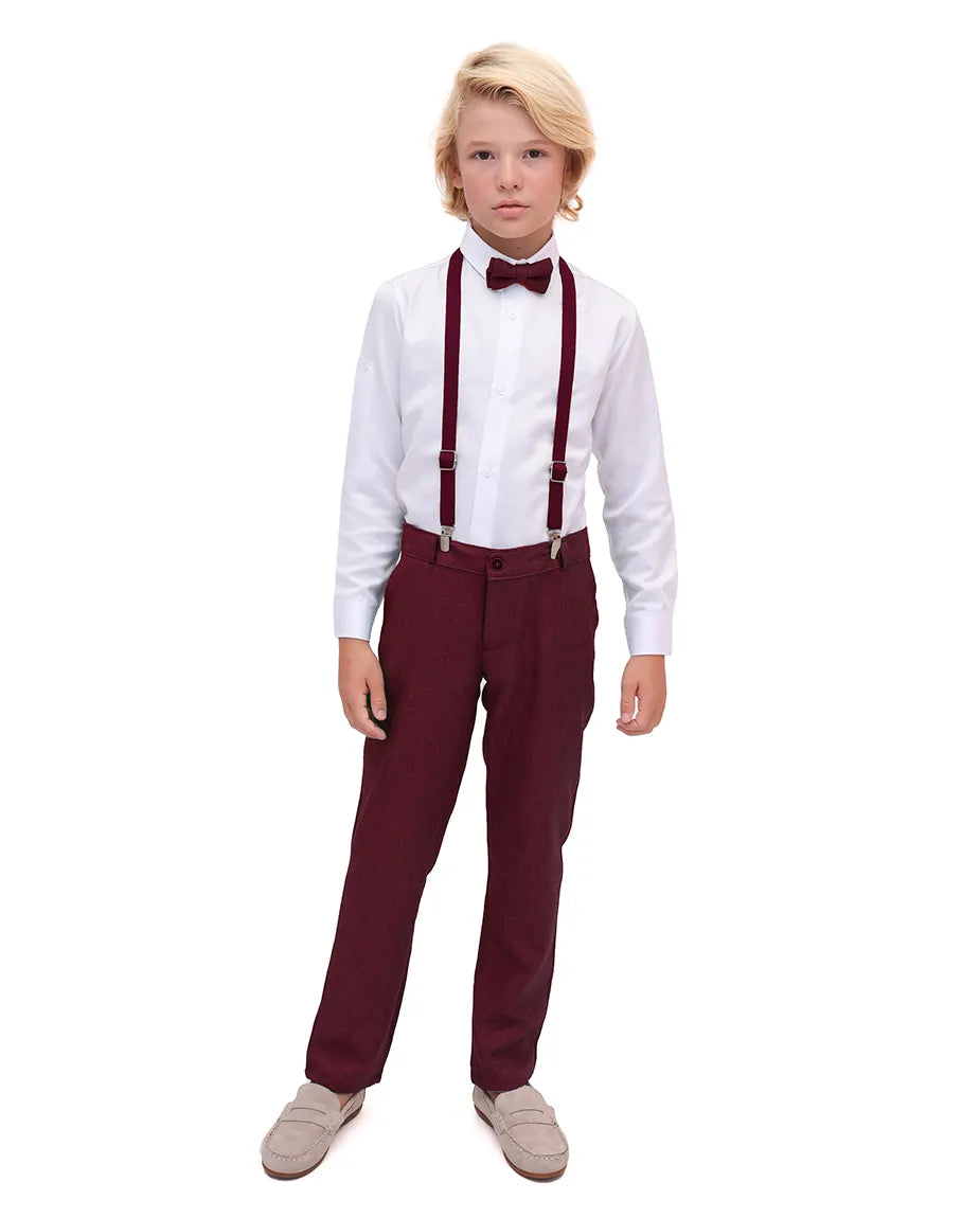 Boys Formal Slim Fit 4 Piece Pant Set
