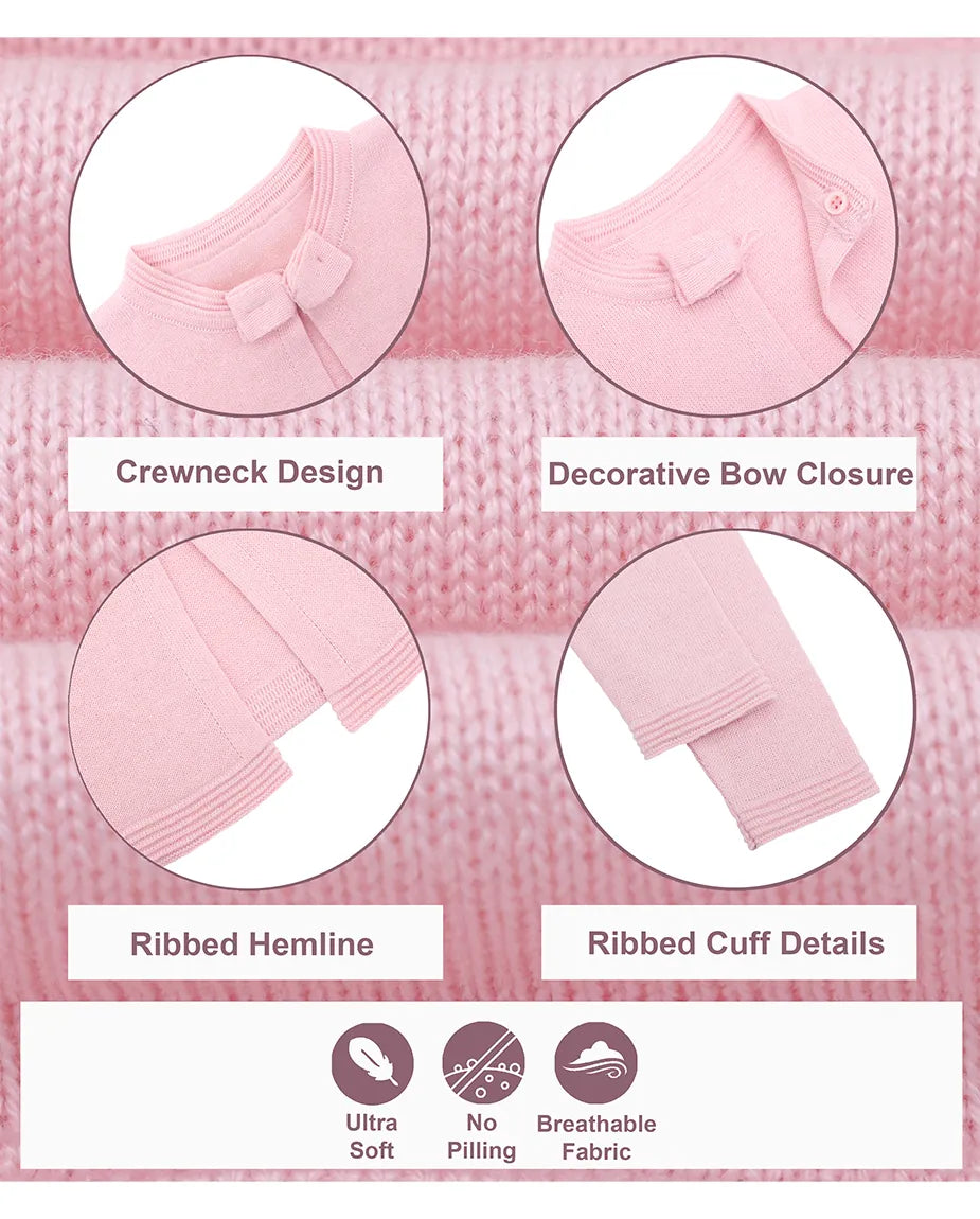 Baby Girls' Long Sleeve Bowknot Closure Bolero Cardigan