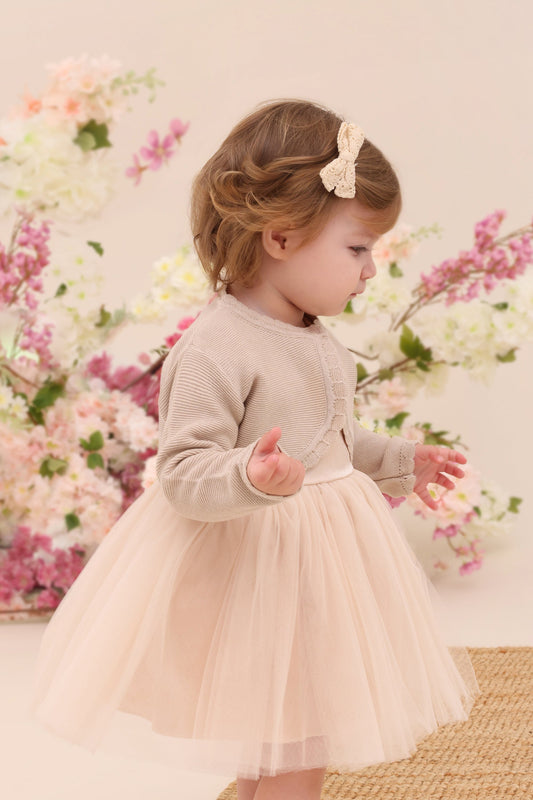 Baby Girls' Long Sleeve Knit Button Closure Bolero Shrug