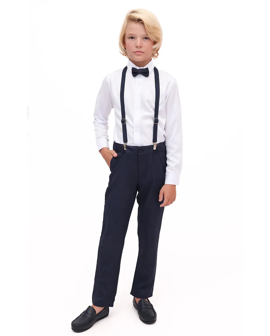 Boys Formal Slim Fit 4 Piece Pant Set