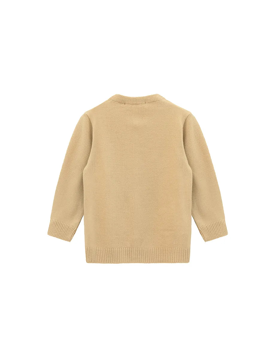 Girls Knit Pearl Buttoned Cardigan Sweater