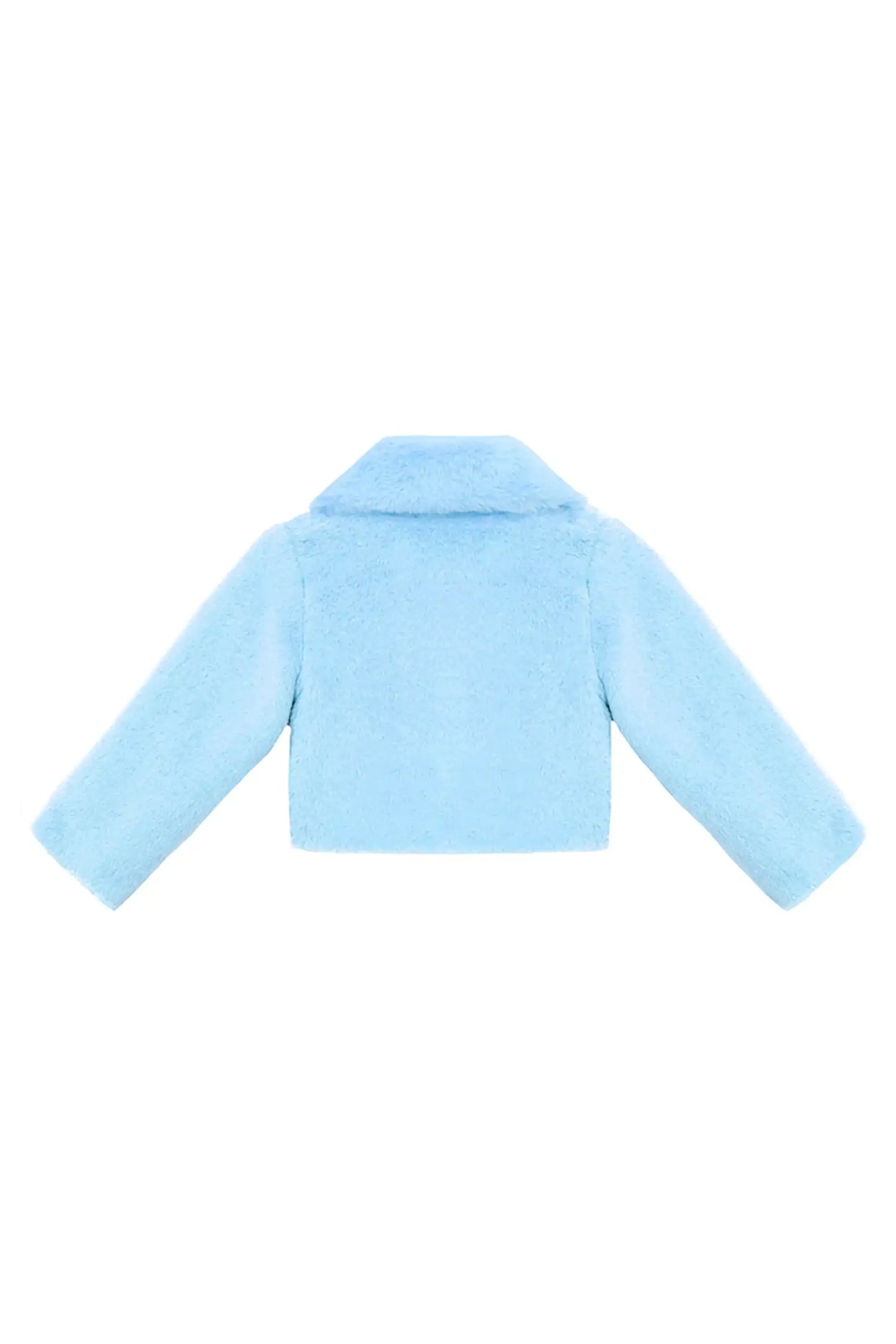 Girls Faux Fur Shrug Jacket Tied Ribbon Cozy Bolero