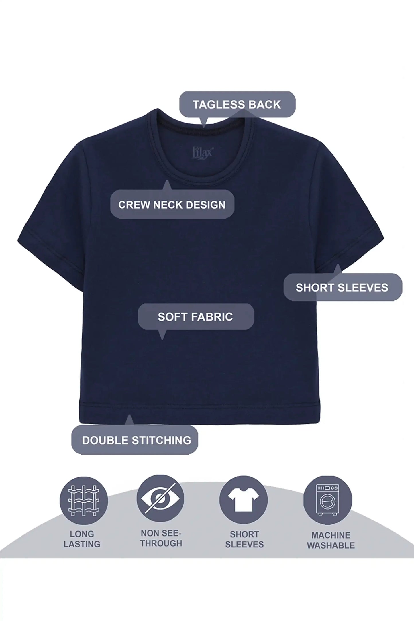 Girls Short Sleeve Crewneck Crop Top Tee