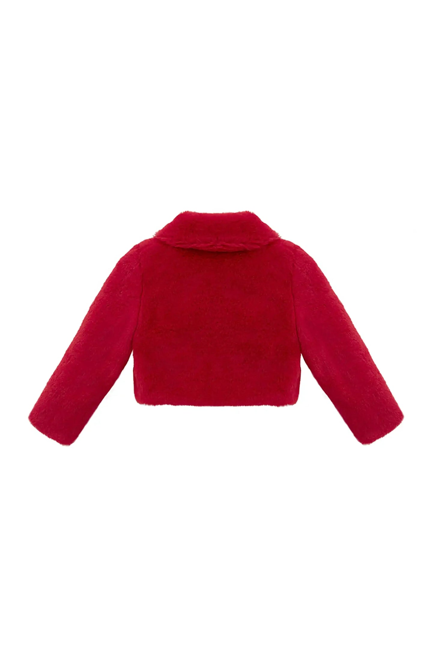 Girls Faux Fur Shrug Jacket Tied Ribbon Cozy Bolero