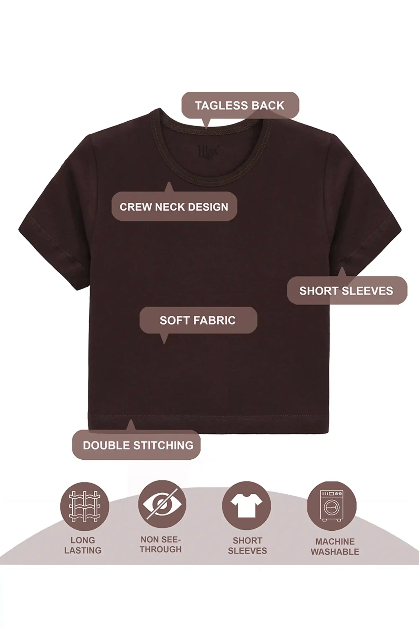 Girls Short Sleeve Crewneck Crop Top Tee