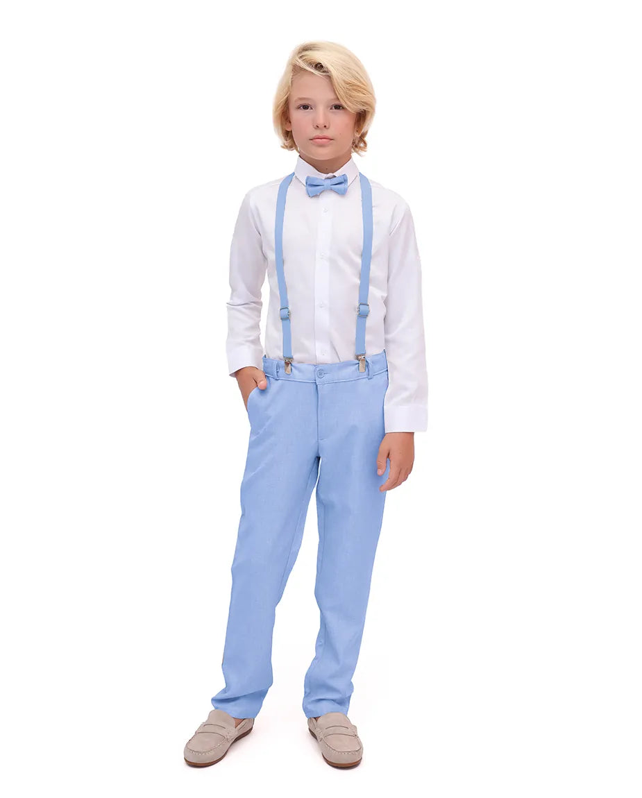 Boys Formal Slim Fit 4 Piece Pant Set