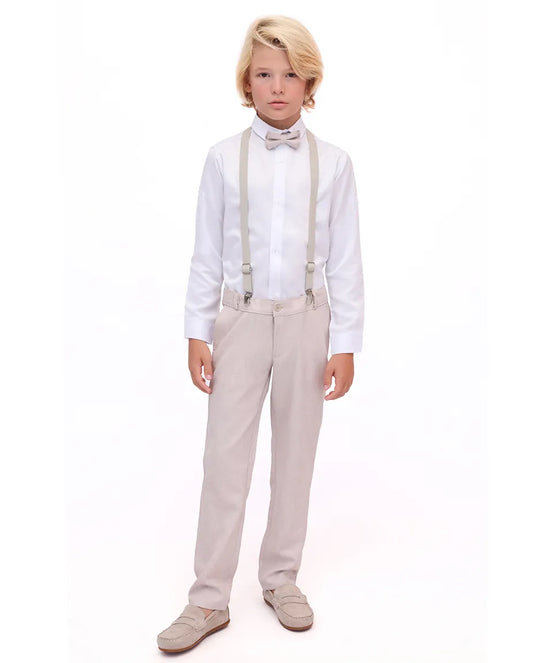 Boys Formal Slim Fit 4 Piece Pant Set