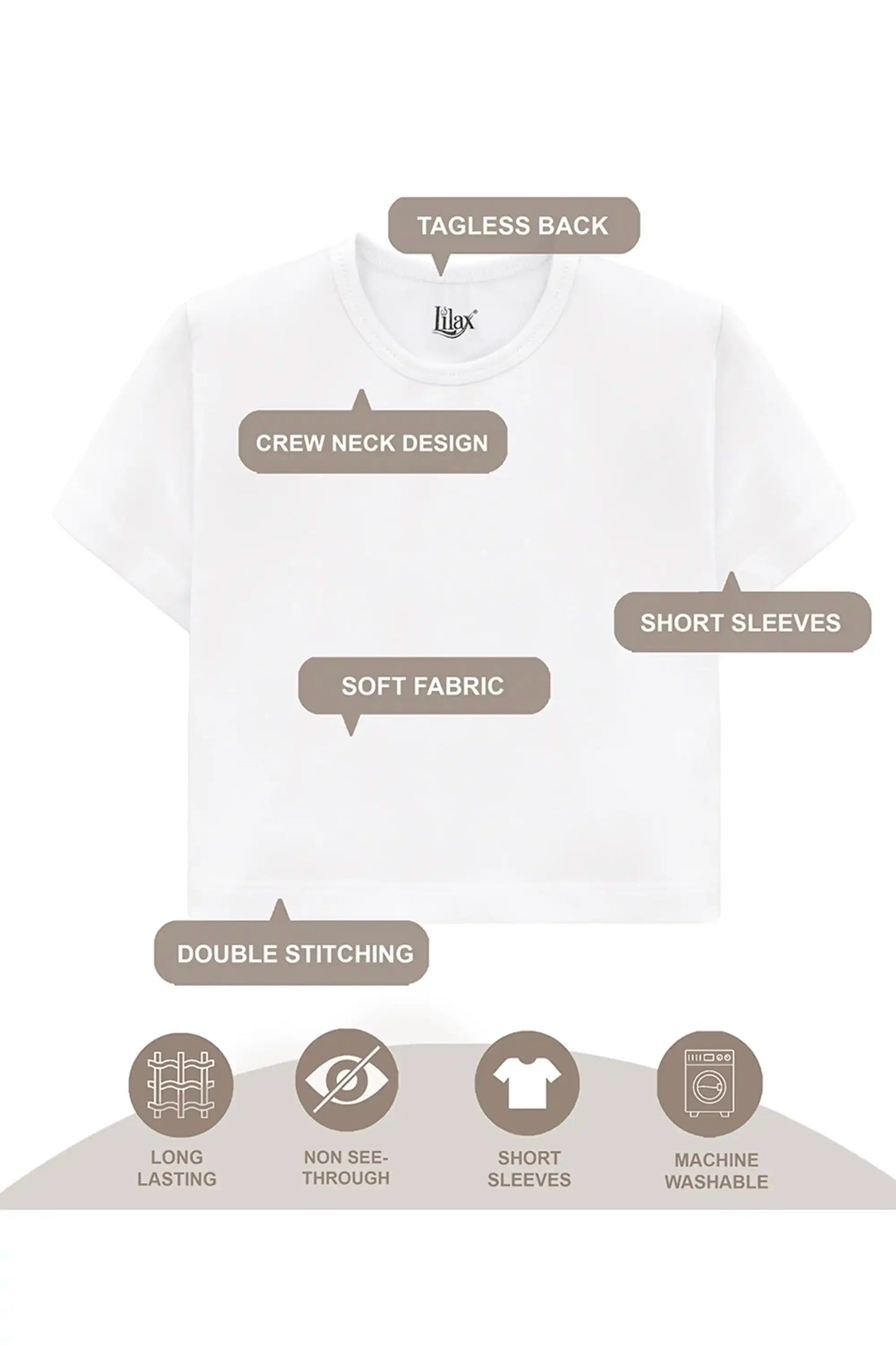Girls Short Sleeve Crewneck Crop Top Tee