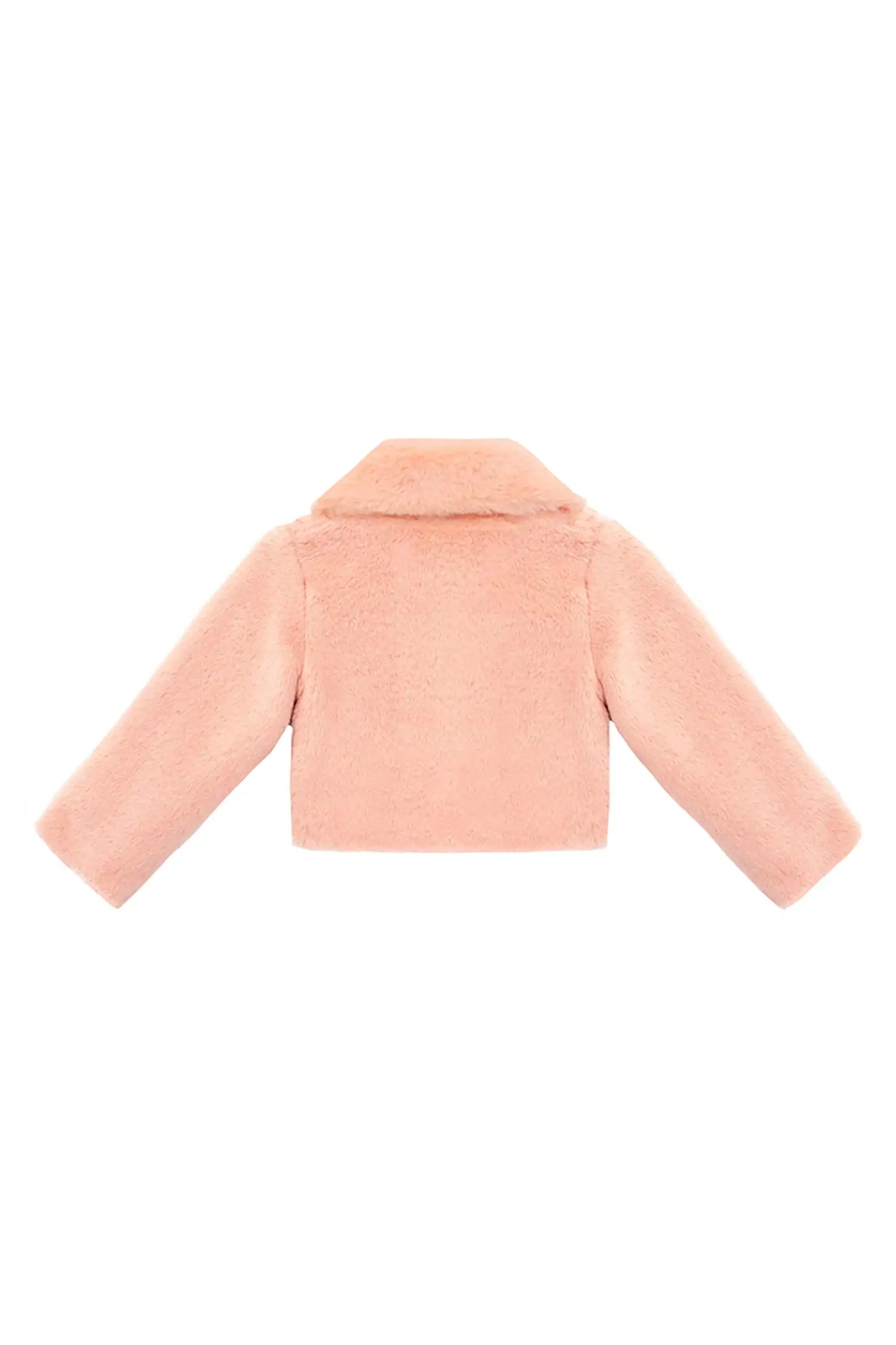 Girls Faux Fur Shrug Jacket Tied Ribbon Cozy Bolero