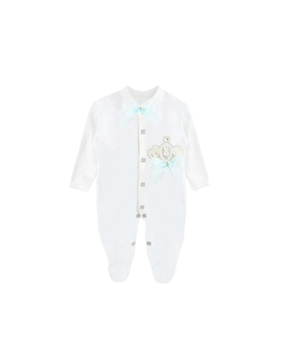 Jeweled Crown Layette Gift Set for Baby Girls: 3 Pieces