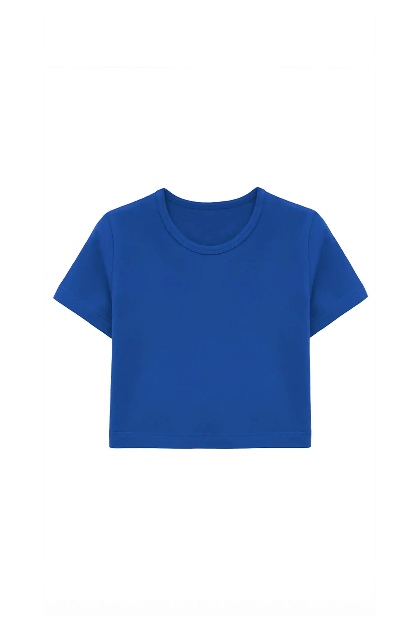 Girls Short Sleeve Crewneck Crop Top Tee